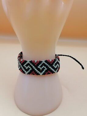 Handmade Macrame Bracelet with Greek Labyrinth Design